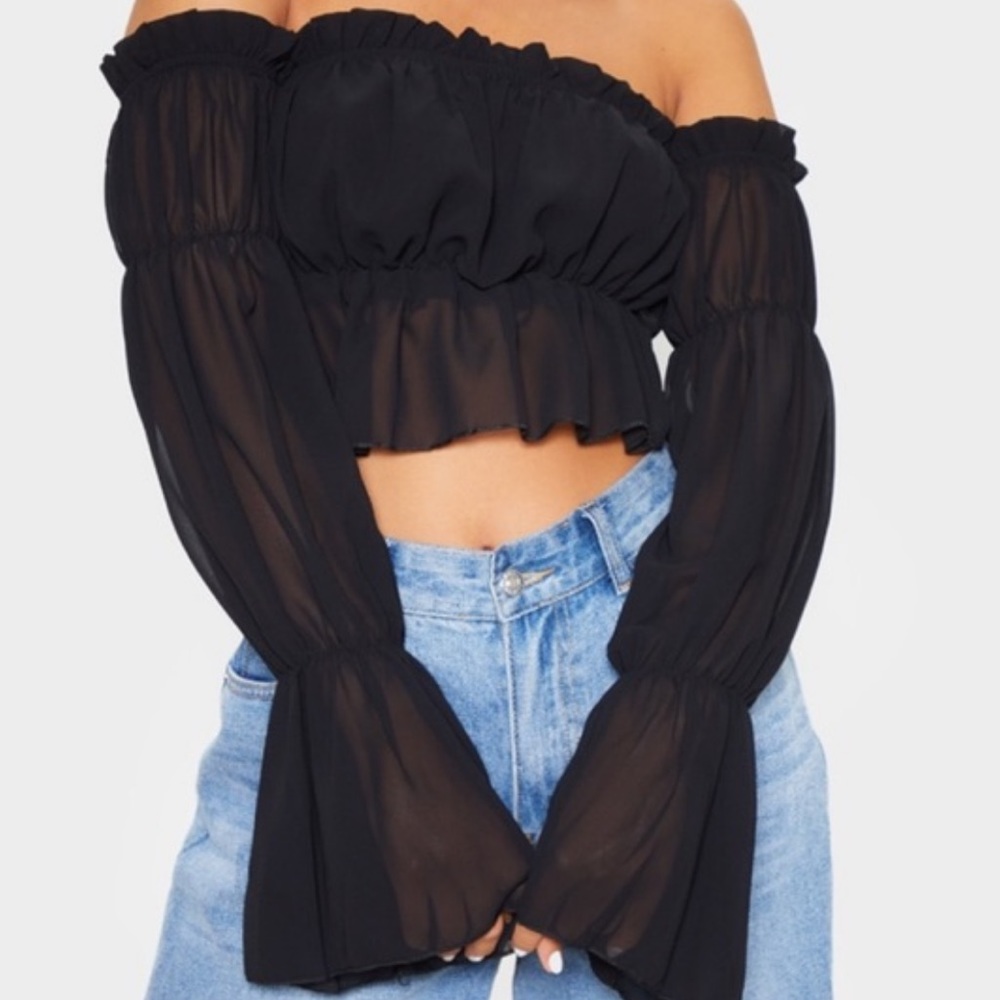 Pretty Little Thing Ruffle Long Sleeve Top